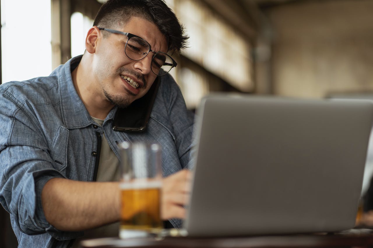 Man Working on Laptop