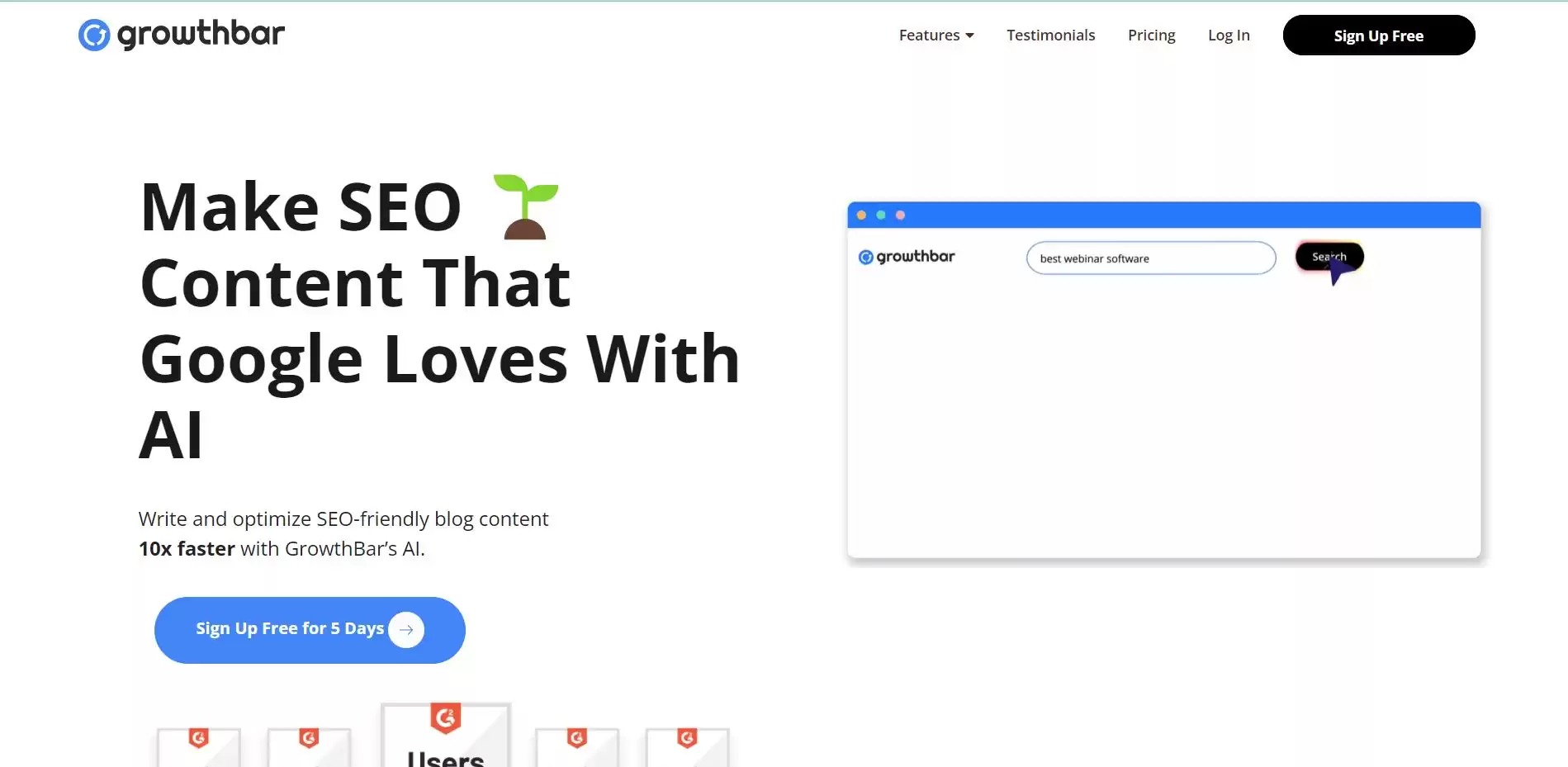 Growthbar Signup Page