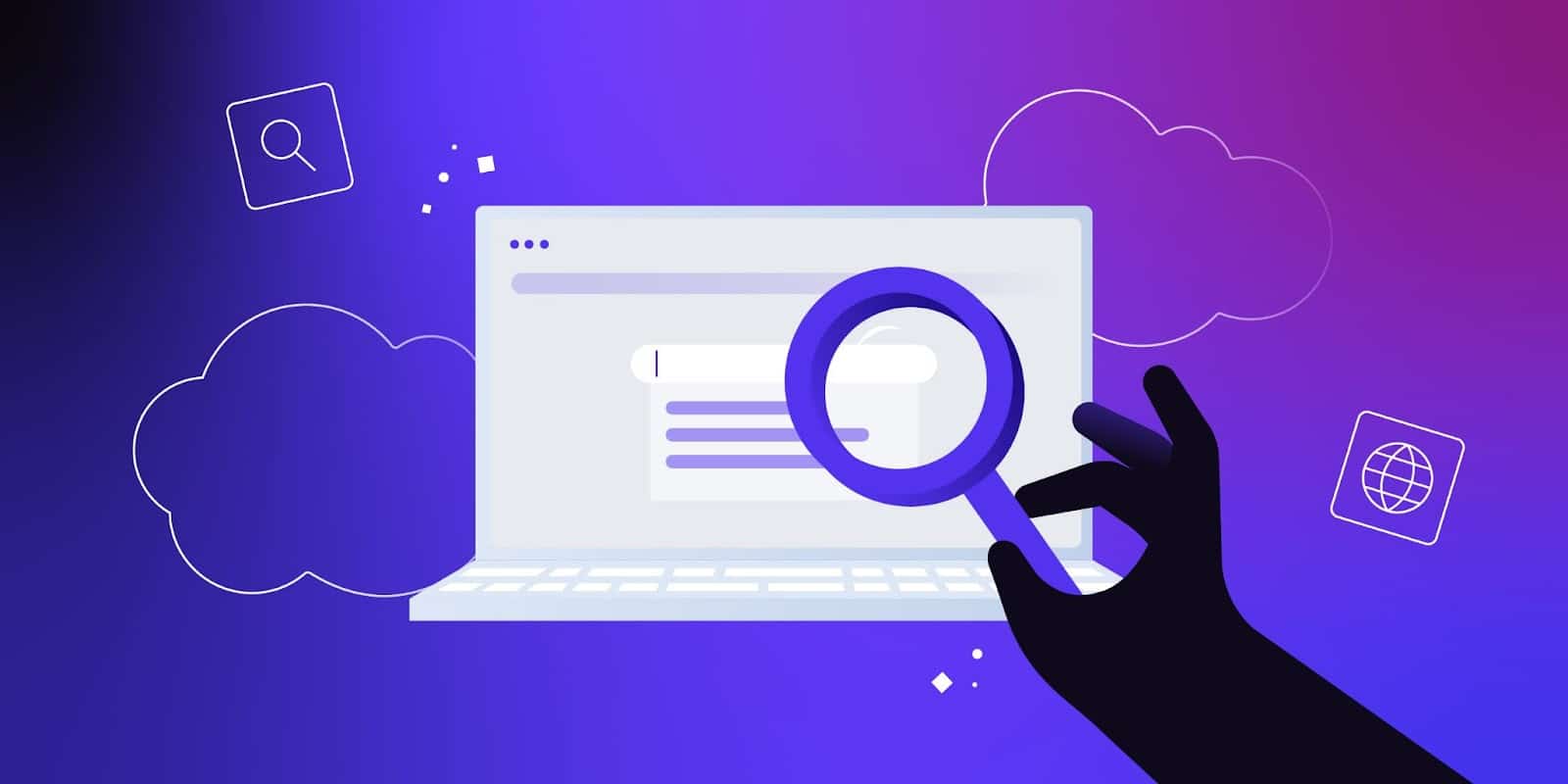 Magnifier Looking In Laptop
