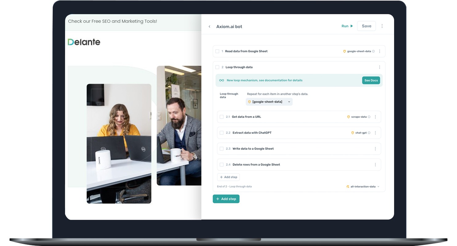 Delante Landing Page
